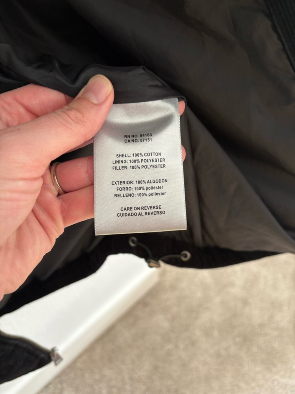 Levi's Black Corduroy Puffer Jacket - Stand Collar - Picture 7 of 10